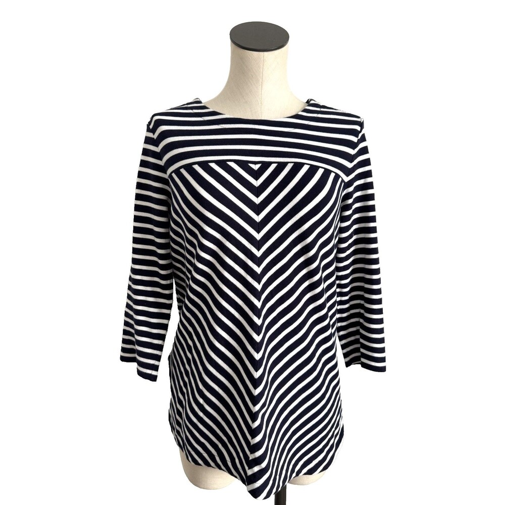 Croft & Barrow Women's Medium Striped Top 2XL Blue & White Pullover Top NWOT
